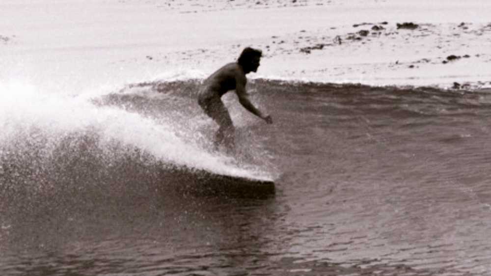 Marty Sugarman surfing in Los Angeles