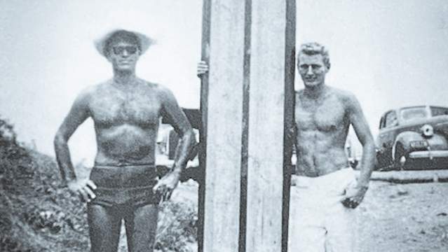 Sam Reid (left) and Gene Van Dyke, Santa Cruz, 1950s
