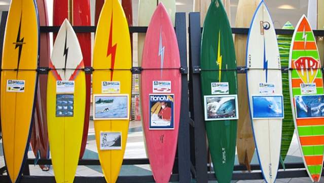 1970s boards on display in 2011. Photo: Sean Davey