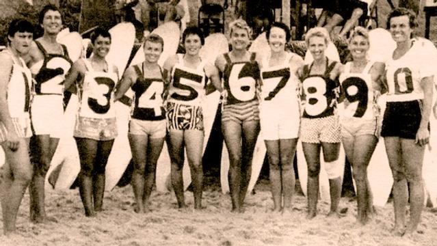 Ethel Kukea (far right), 1958 Makaha International