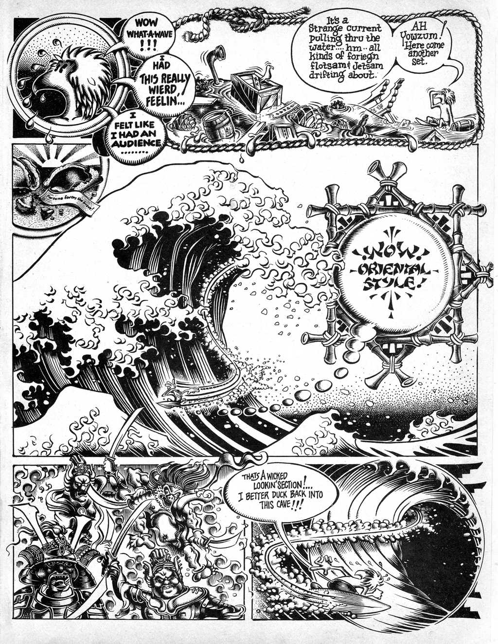 Tales From Tube by surf artist Rick Griffin in a 1972 issue of SURFER Magazine.