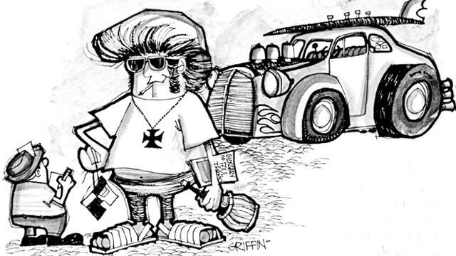 Anti-hodad cartoon by Rick Griffin, 1963