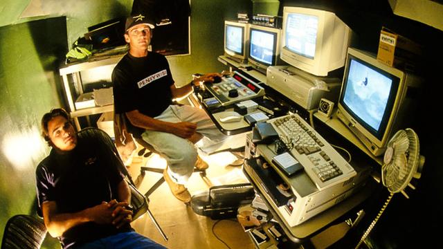 Taylor Steele (right) and Kelly Slater, early '90s. Photo: Steve Sherman