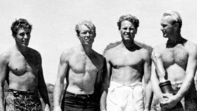(L to R) Dorian Paskowitz, Lorrin Harrison, Tom Blake, Pete Peterson