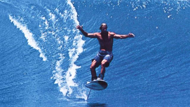 Laird Hamilton, foilboarding, 2005. Photo: Tom Servais