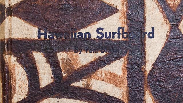First edition of "Hawaiian Surfboard," with tapa cloth jacket, 1935