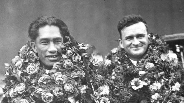 Dad Center and Duke Kahanamoku, 1920