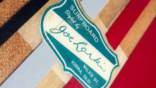 Joe Larkin Surfboards label, mid 1960s