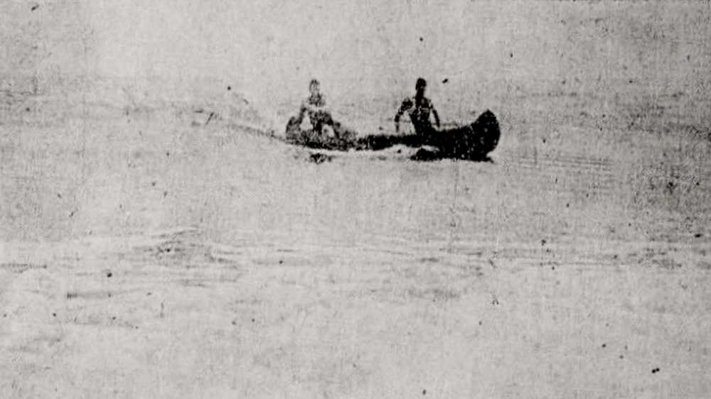 canoe surfing at Virginia Beach in 1913