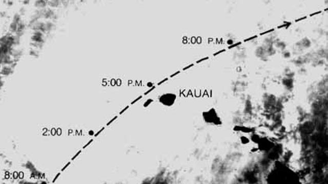 Hurricane Iwa storm path