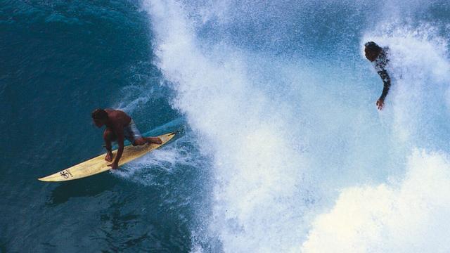 Over the falls at Honolua Bay, 1998. Photo: Jeff Divine