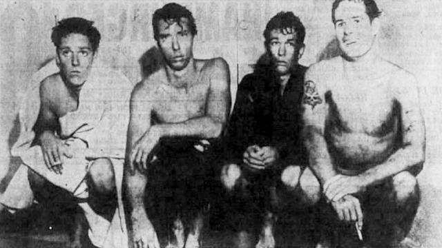 West, second from left, 1961 arrest
