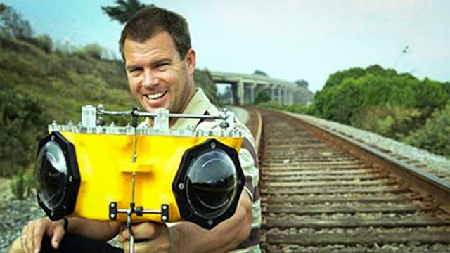 Scott Aichner and his 270 degree panoramic fisheye camera.
