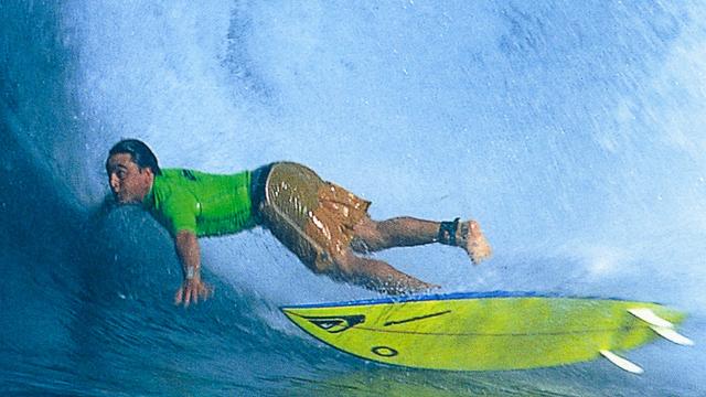 Ross Clarke-Jones spins out at Backdoor, around 1993. Photo: John Seaton Callahan