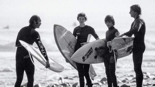 Al Merrick, left, and Channel Islands teamriders, 1983. Photo: Jimmy Metyko