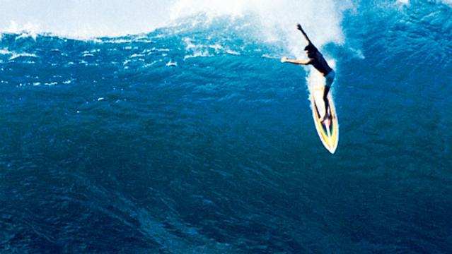 James Jones rides regularfoot at Waimea, around 1980. Photo: Don King