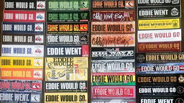 Eddie Would Go bumper sticker collection