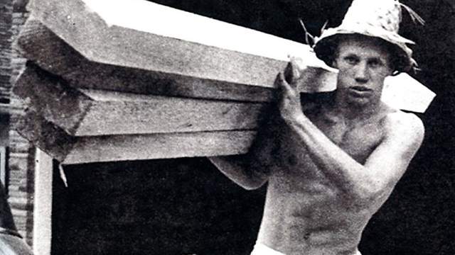 Hobie Alter, boardbuilding out of the garage, 1953