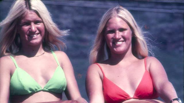 Becky (left) and Blanche Benson, Makaha, 1972
