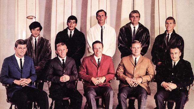 Bing Copeland, far left, detail from 1966 Surfing magazine cover