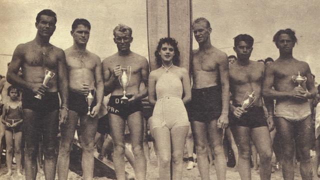 Whitey Harrison, third from left, late 1930s