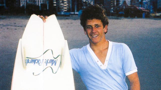 Martin Potter, 15, with MR Model twin-fin shaped by Spider Murphy