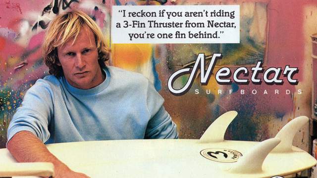 1981 Nectar Surfboards ad featuring Simon Anderson