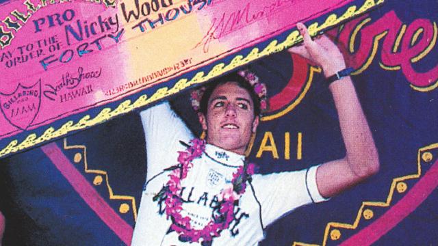 Nicky Woods wins 1990 Billabong Pro