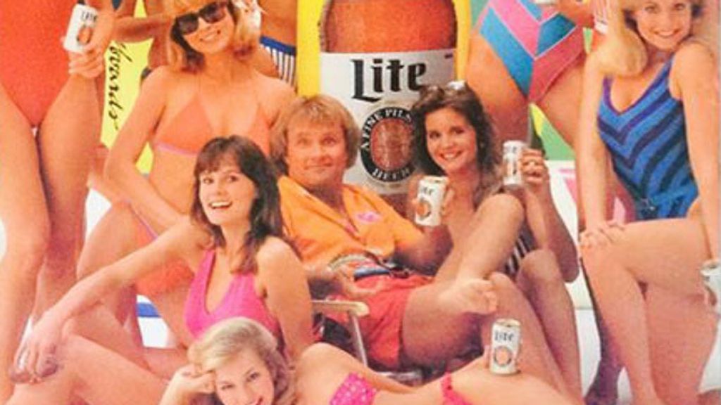 Corky Carroll in a 1985 Miller Lite beer ad