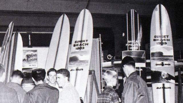 Jacobs Surfboards booth, 1963 Surf Fair. Photo: LeRoy Grannis
