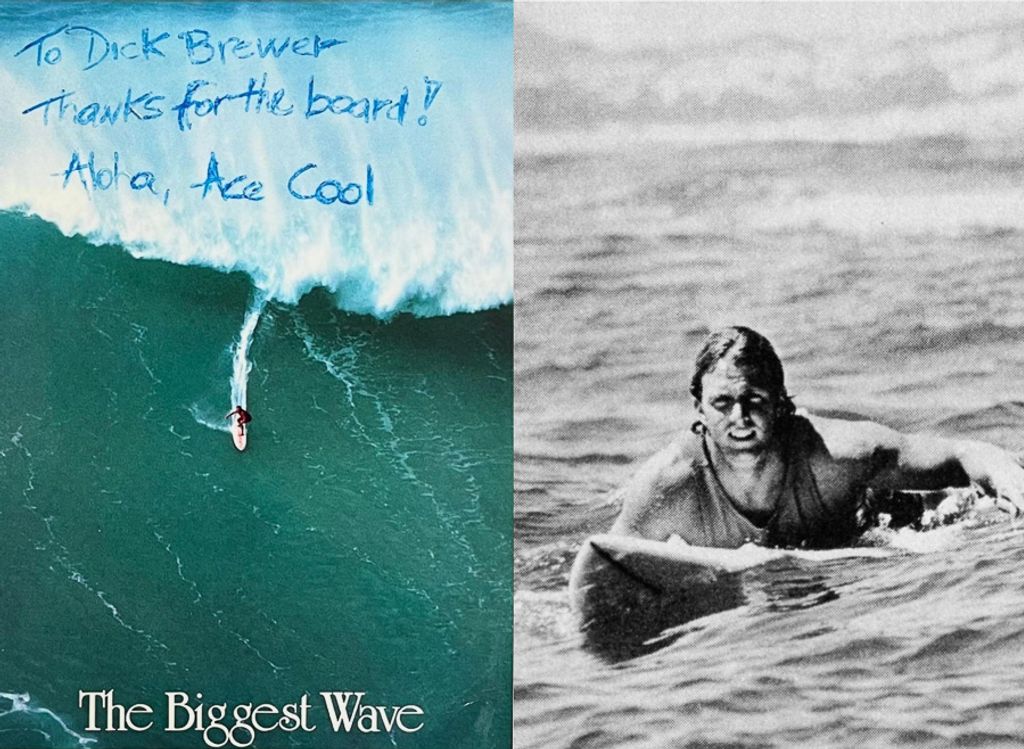 big-wave surfer Alec Cooke, aka "Ace Cool" and his famous big-wave postcare