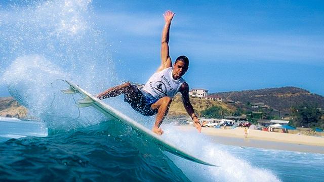 Lip slide by Kelly Slater, Baja, 1990. Photo: Rob Gilley