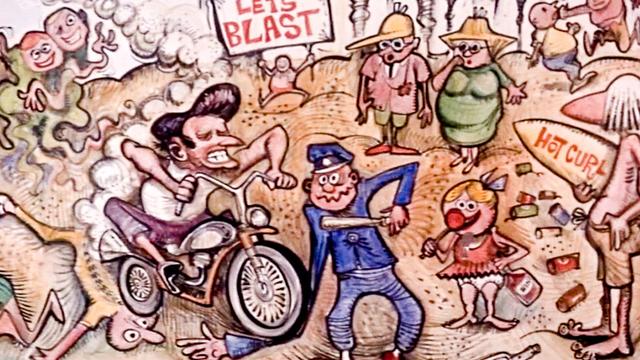 Hot Curl (far right) as seen in Muscle Beach Party opening credits