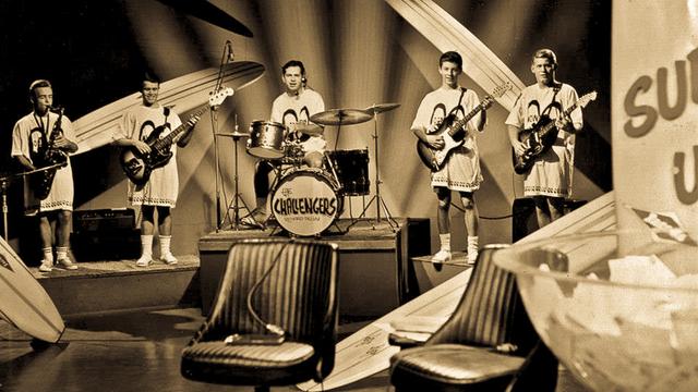 The Challengers on the "Surf's Up" set, 1965