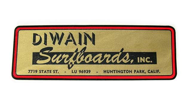Diwain Surfboards logo, early 1960s