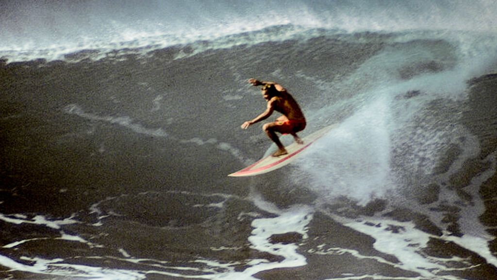 Peter Drouyn surfing at Sunset Beach, Hawaii