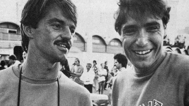 Future SIMA presidents Paul Naude (left) and Michael Tomson, 1982