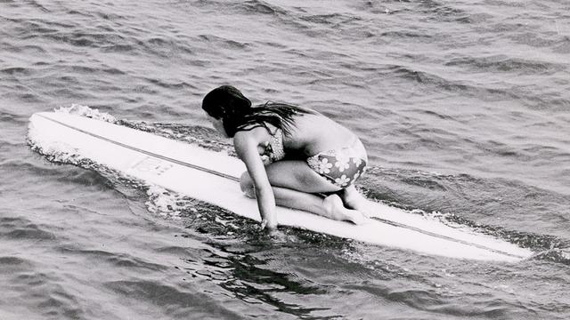 Kneepaddling at Huntington Pier, 1966
