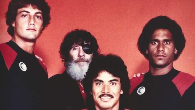 Jack O'Neill, late '70s, with Shaun Tomson, Reno Abellira, and Dane Kealoha