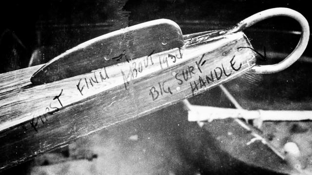 Tom Blake's original surfboard fin, 1935