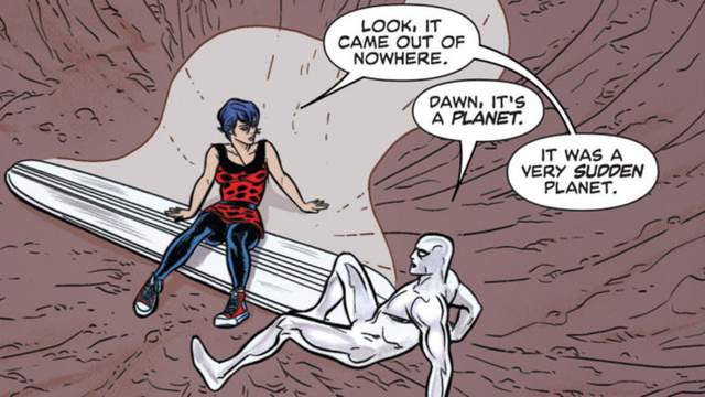 Silver Surfer and love interest Dawn Greenwood