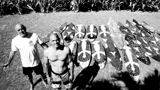 Kevin Ancell (left) and Kelly Slater, with the Pod, 2014
