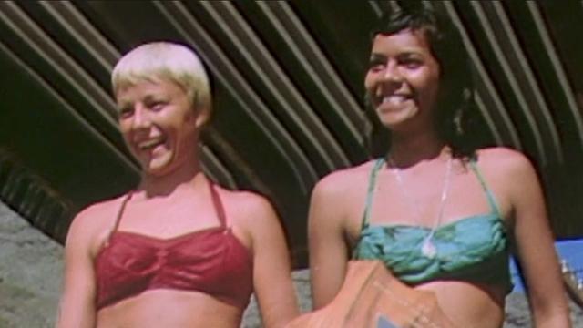 Anona Napoleon (right) and Linda Benson, 1959 Makaha International