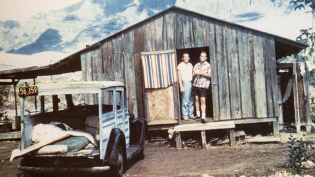 Les Williams (left) and Buzzy Trent, Makaha, 1953