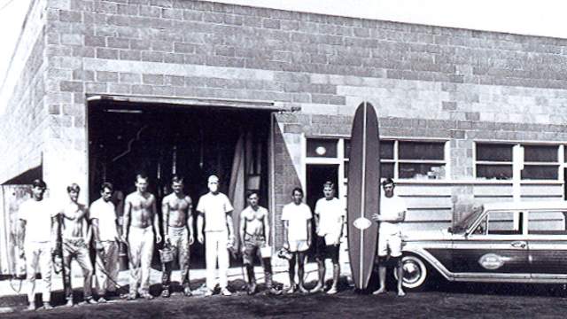 Bing Surfboard factory, early 1960s