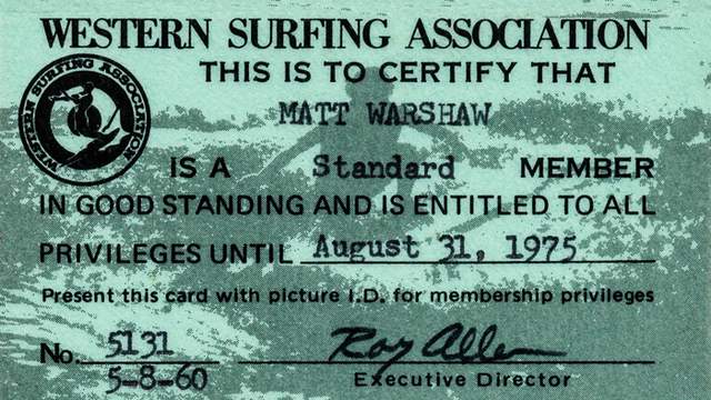 WSA membership card, 1975