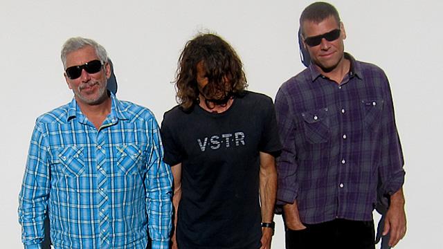 Surfer's Journal Editor Scott Hulet (left) with writers Derek Hynd and Jamie Brisick, around 2010