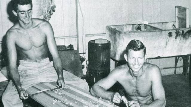 George Downing (left) and Wally Froieseth, late '40s