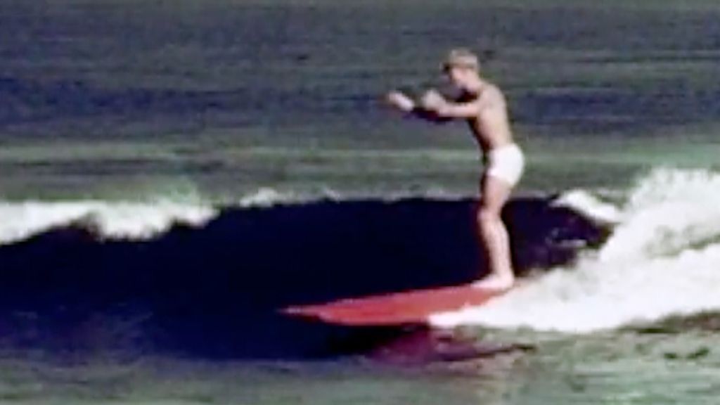 surfer on hollow board at Malibu