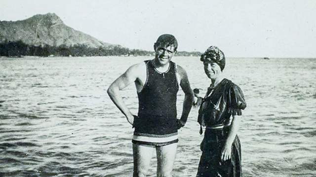 Jack and Charmian London, Waikiki, 1907
